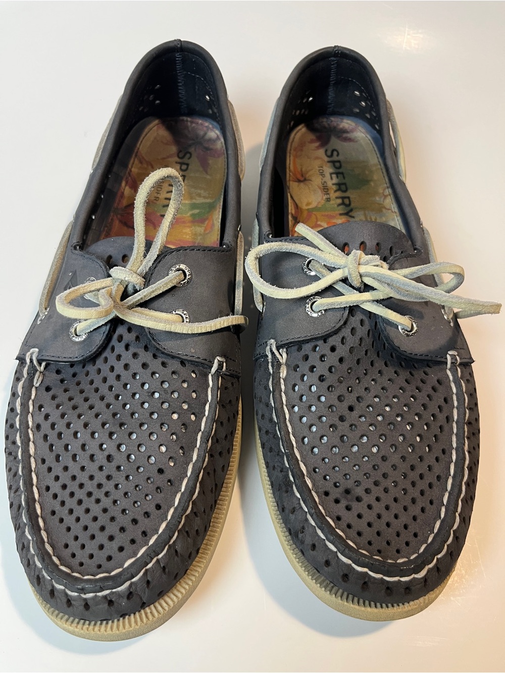 Sperry Men’s Sz 12 Perforated Deck Shoes - Blue
